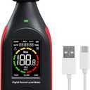 Decibel Meter Sound Level Data Logger, Portable SPL Meter Noise Monitor with Data Logging & Graph Printing, A/C Weighted, 30~130dB, Fast/Slow, MAX, Data Hold, 3-Color Alarm for Noisy Neighbor Factory