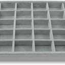 Grey Velvet 30 Compartment Jewelry Display Showcase Organizer Holder for Necklace Bracelet Ring Earring (GP-30G)