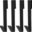 7 Inch Over The Door Towel Hooks - 4 Pack Heavy Duty Drilling-Free Shower Door Towel Hook for Frameless Glass Shower Door