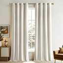 MIULEE Velvet Off White Elegant Grommet Curtains - Thermal Insulated Soundproof Room Darkening Black Out Curtains/Drapes for Classical Living Room Bedroom Decor - 52 x 108 Inch Set of 2 (Ivory)