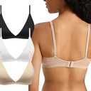 INIBUD Bralettes for Women Triangle Padded Bralette Deep V Seamless Bras No Underwire Comfortable Wireless Everyday, Size: Large