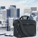 KROSER Laptop Bag 15.6 Inch Briefcase Messenger Bag Water Repellent Computer Case Shoulder Bag Durable Tablet Sleeve with RFID Pockets for Business/College/Women/Men - Black/Blue