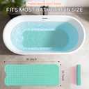 Anti-Slip Bathtub Shower mat, 39.3×15.7 inch（Approximately 100 × 40cm） Soft Oversized Machine Washable Non-Slip Bathtub mat with Drainage Holes, Bathroom Floor Suction Cup.（1-Opaque Mars Green）