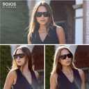 SOJOS Retro Oversized Square Polarized Sunglasses for Women and Men Vintage Shades Classic Large Sun Glasses SJ2618 (Black/Yellow)