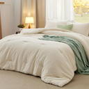 Bedsure Oversized King Comforter Set, Prewashed Bedding Cream
3-Piece, 120"x98", GentleSoft, Built to last, all season, bedding, comforter set, warm yet light, gift choice, OEKO-TEX