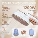 Steamer For Clothes, Steamer Iron 2 In 1,Portable Handheld travel Steam,1200W 15s Heat Up for Travel Size,Wrinkle Remover,200ml Tank,3 Modes for dress shirts for home travel,White,120V