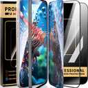 3 Pack Screen Protector for iPhone 14(6.1 inch)iPhone 15 iPhone 16Pro Max,Tempered Glass 2 HD 1 Anti Spy Privacy,with Installation Frame 9H Hardness Ultra Durable Easy Install,Auto Dust-Elimination