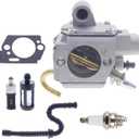 Cnfaner MS270 MS280 Carburetor Kit for Stihl MS 270C 280C Chainsaw with 1129 358 7702 Fule Line Kit