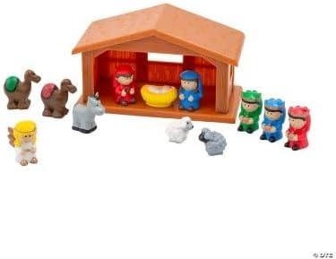 Fun Express Plastic Nativity Stable Toy Playset - 13 Pieces