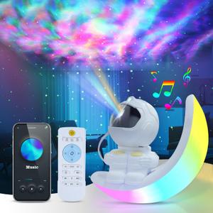 Astronaut Galaxy Projector - ASTRAEA Star Projector with Built-in Speaker, LED Night Light for Kids Bedroom with Timer and Remote, Home Room Dcor, Best Gifts for Children, Teens, Christmas, Birthday