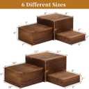 6 Pack Wooden Risers Display Stands, Rustic Wood Cake Stands & Cupcake Stands for Party, Square Food Risers for Buffet Table, Wood Crates for Home Decor, Wedding, Birthday (Brown, 6 Pack)