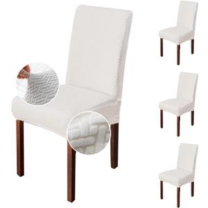 Genina Chair Covers for Dining Room Set of 4 Dining Chair Cover Stretch Kitchen Parsons Chair Covers,White