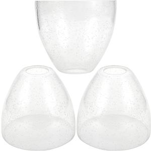 Bell Shade Lighting Fixture Glass Shade Replacement, 5.9"W x 5"H, 1-5/8 Inch Fitter, 3 Pack Clear Seeded Bubble Glass Shade Globe Cover for Chandelier Pendant Light Wall Sconce