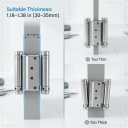 QWORK Heavy Duty Cafe Saloon Bars Door Swing Hinges, 4 Pack 3" Stainless Steel Self Closing Swing Hinges, Double Action Spring Door Hinges