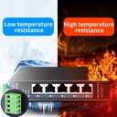 STEAMEMO 5-Port Industrial Ethernet Switch | DIN-Rail Mount | 100Mbps Ports + 1Gbps Switching | -40C to 70C Operation | Rugged Metal Housing | Lifetime Protection