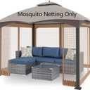 Tanxianzhe 10'x10' Gazebo Replacement Mosquito Netting 4-Panel Patio Screen Walls with Zipper (Khaki)