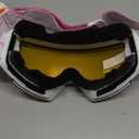 VCOROS Magnetic Ski Goggles with Quick Change Lens, OTG Design, Anti-Fog snow goggles, Helmet Compatible Snowboard Goggles (White Frame Revo Pink)