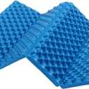 REDCAMP Ultralight Foam Backpacking Sit Pad, Foldable Waterproof Z Hiking Sitting Pad Insulated Stadium Seat Cushion with Strap for Outdoor Camping Picnic, Blue