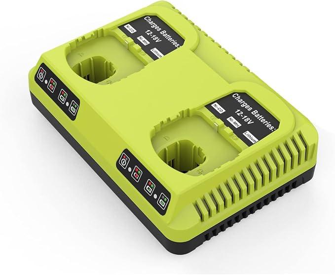 Dual Charger Compatible with for Ryobi 12V-18V ONE+ Batteries, Lithium, P102 P108 P189 P108 P105 P103 P107 PBP004 PBP005 PBP003 PBP002