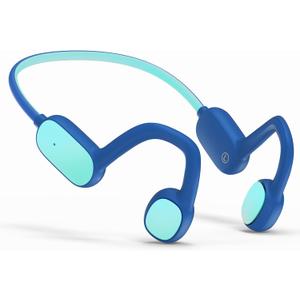 Mehomeli Kids Headphones, Bluetooth 5.2 Air Conduction Open Ear Headphones, 85dB Volume Limiting, Stereo Sound with Mic, IPX5 Waterproof, 20H Playtime, Perfect for School and Outdoor Activities-Blue