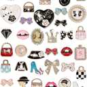 Lot of Bling Designer Decoration Charms, Luxury Fashion Trendy Rhinestone Jewelry Accessories for Women Girls (Metal)
