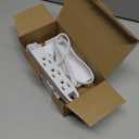 3FT Ultra Flat Plug Extension Cord Power Strip with 3 Outlets, Patented Detachable Ultra-Thin Outlet Cover Concealer & Ultra-Flat Plug, Max. 13A 125V 1625W ETL Listed, White Color