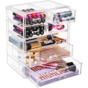 Sorbus Acrylic Makeup Organizer Set, 7-Drawer Vanity & Countertop Cosmetic Storage with Small & Wide Drawers, Clear Makeup Storage for Brushes, Lipsticks, Jewelry  Holiday Gift for Women & Teens