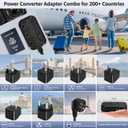 Voltage Converter US to Europe with 4 USB + 3 AC Outlets, 2300W Power Converter European Travel Plug Adapter for EU/UK/Italy/Asia/India/South Africa/Australia