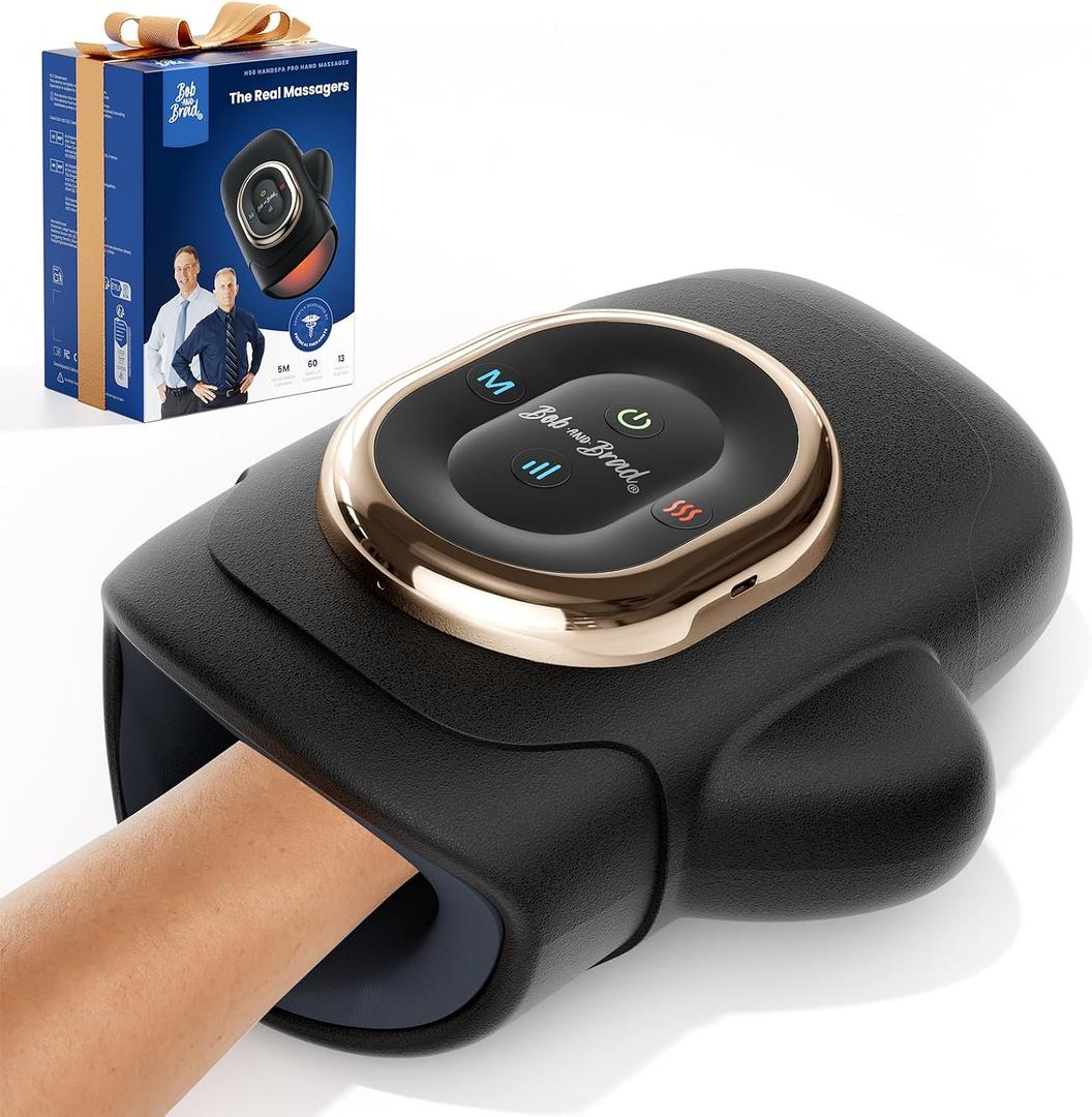 BOB AND BRAD Hand Massager with Heat and Compression, Individual Fingers, FSA-HSA Eligible, Cordless HandSpa Pro Hand Massager for Arthritis and Carpal Tunnel, Pain Relief, 5 Intensity Settings