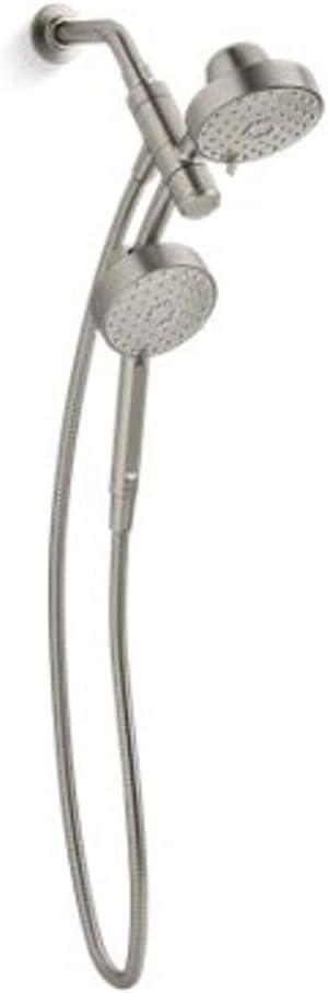 KOHLER 23218-BN Awaken 2-in-1 Multifunction Shower Combo Kit, Rotating Showerhead and Handshower Set, Vibrant Brushed Nickel