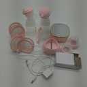 NCVI Electric Breast Pump 8782, Portable Hospital-Grade Double Pump with 4 Modes & 9 Levels, Anti-Backflow, Rechargeable Quiet Breastfeeding Pump for Efficient Comfortable Use at Home, Work or Travel (10 Piece Set, Pink)