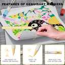 2 x 24 Colors Acrylic Paint Pens With Gold and Siliver Mettallic Color, Dual Tip Brush and Fine, Acrylic Markers for Rock Painting, Wood, Canvas, Fabric, Paper, DIY Crafts Making Art Supply