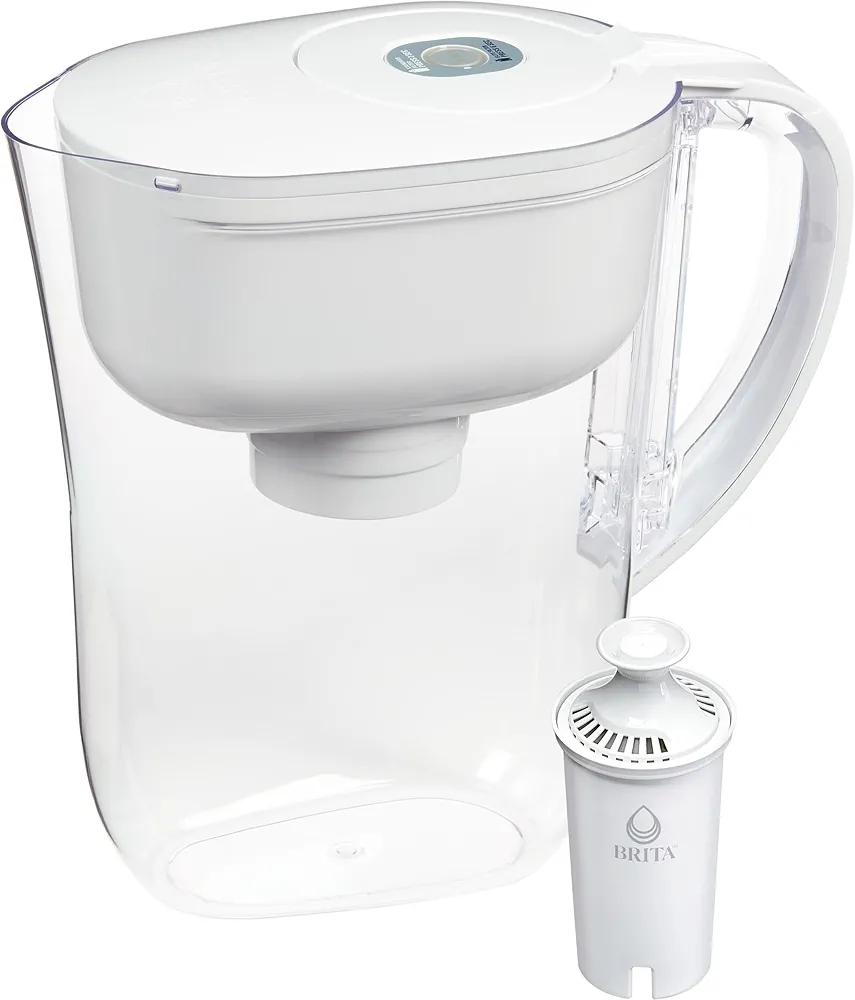 Brita Metro Water Filter Pitcher with SmartLight Change Indicator, BPA-Free, Replaces 1,800 Plastic Water Bottles a Year, Lasts Two Months, Includes 1 Filter, Small - 6-Cup Capacity, White