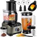 14 Cup Blender and Food Processor Combo for kitchen,l arge food processor for Vegetable Chopper, Blender, meat grinder, Mixing, Mincing, Slicing, Shredding, Purees & Dough Easy Clean for Home Use, 600W