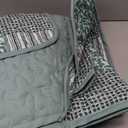 Mybedsoul Sage Green Boho King Quilt Set, 3-Piece Reversible Soft Plaid Floral Bedding Set with 2 Pillow Shams - Sage Green King Size Quilt Bedspread Coverlet Set 90"x104"