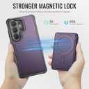 for Samsung Galaxy S25 Ultra Case Wallet Compatible with Magsafe, RFID Blocking Magnetic Card Holder 2 in 1 Detachable Kickstand Shockproof Phone Case for Galaxy S25 Ultra 6.9" Purple