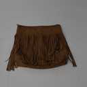OYOANGLE Women's Fringe Leather Hobo Bag Adjustable Strap Crossbody Bags Hippie Vintage Tote Bag