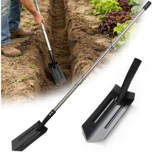Trench Shovel for Digging,70 Inch Long Handle Adjustable Garden Tool for Transplanting,Camping,Heavy Duty Metal Shovel for Gardening, Landscaping, Trenching Drainage Construction.