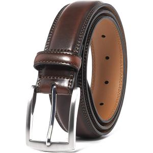 Fabio Valenti Genuine Leather Dress Belts For Men - Mens Belt For Suits, Jeans, Uniform With Single Prong Buckle, Size: 34（waist 32-33）