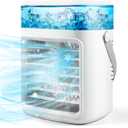 Portable Air Conditioner, 3 Speeds Personal Evaporative Air Cooler with 2/4H Timer, 450ml Rechargeable Mini Air Conditioner, Quiet Portable AC Unit Fan for Office Desk Home Bedroom Camping Car