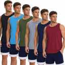 OYGSieg 6 Pack Men's Quick Dry Workout Tank Tops Breathable Gym Sleeveless Muscle Shirts for Active Men (XXL)