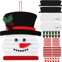Barydat 12 Pack 5.9 Inch Wooden Snowman Stick Craft Kits Winter Arts and Crafts Snowman Stick Ornament Crafts for Winter Xmas Home DIY Activities Party Favors