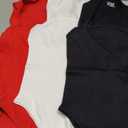 OQQ Women's 3 Piece Bodysuits Sexy Ribbed Strappy Square Neck Sleeveless Tummy Control Tank Tops Bodysuits (Large, Black, Red, White)