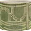 Pendant Lamp Shade, Translucent Bamboo Made, 13.8x9 Inch, Modern Minimalist Style for Living Room, Bedroom (Colorful Pattern)