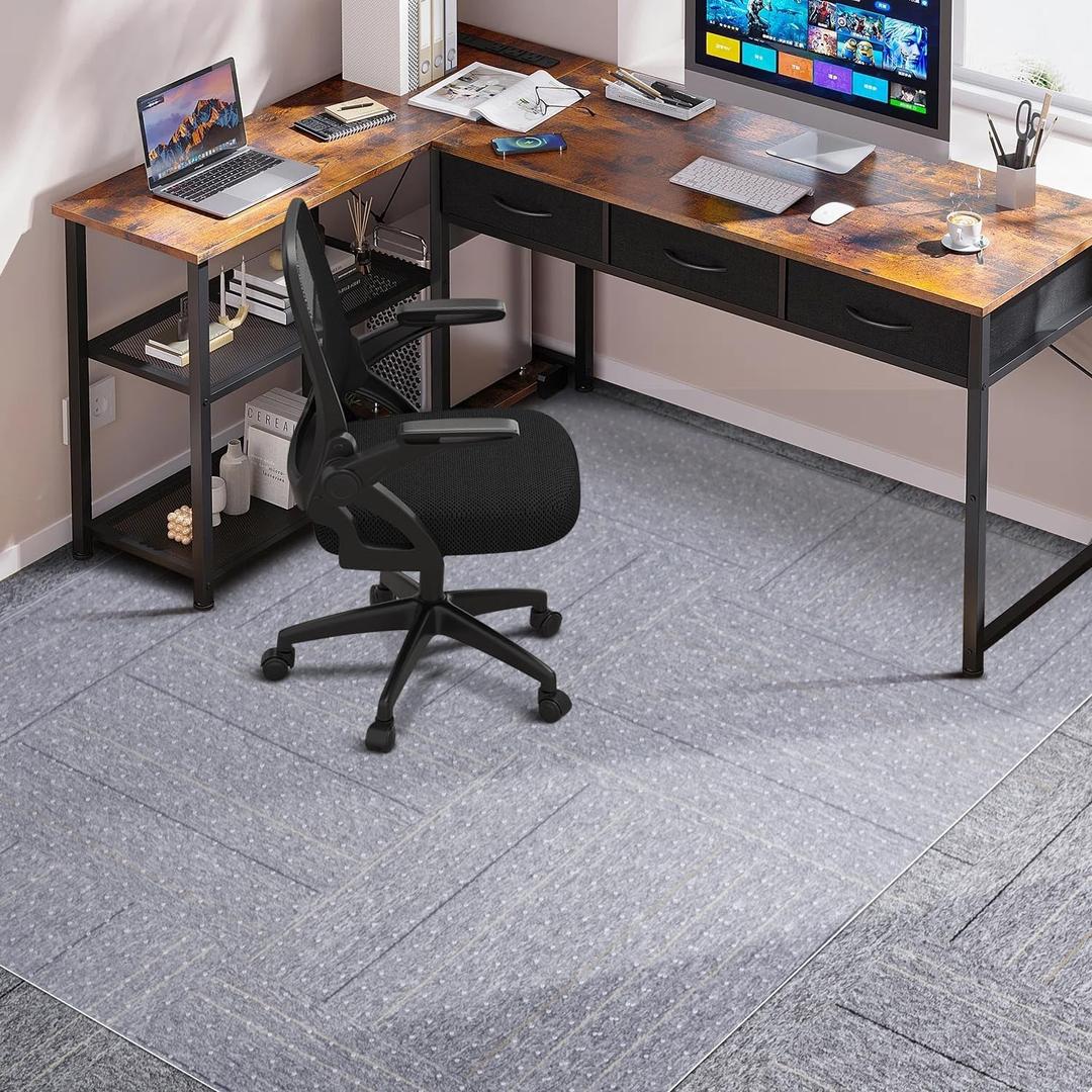 Chair Mat for Carpet, QQpony 50" x 60" Office Chair Mat for Carpeted Floors, Heavy Duty Rolling Computer Desk Mat with Grips, Hard Floor Protector Mat for Home (Clear)
