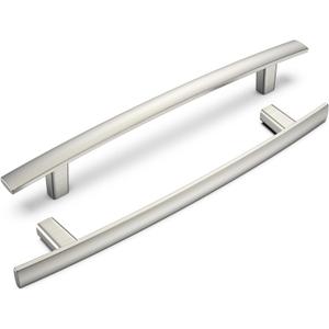 homdiy 30 Pack Brushed Nickel Cabinet Handles Kitchen Cabinet Pulls 5 Inch Hole Centers Arch Drawer Pulls for Cupboard Solid Modern Dresser Handles, Zinc Alloy (5in hole centers, Brushed Satin Nickel)