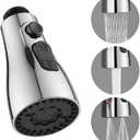 Pull Down Kitchen Faucet Sprayer Head Replacement Part - Pull Out Sink Sprayer Replacement Nozzle, Kitchen Faucet Head Hose Spray Tap Spout Only for G1/220mmConnector (Silver)