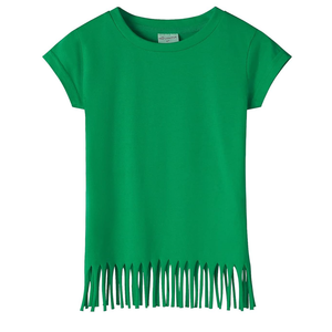 Remidoo Womens Fringe Top Oversized T Shirt Round Neck Short Sleeve Tee Shirts, Size: M
