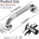 Shower Grab Bar, 2 Pack 12 Inch Bathroom Grab Bar, 1.25" Diameter 304 Stainless Steel Anti-Slip Grab Bars for Bathtubs and Showers, Handicap Shower Grab Bar for Seniors Elderly