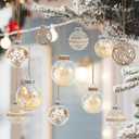 20 Pack Farmhouse Christmas Ornaments, 70mm/2.76" Rustic Christmas Ball Ornaments, Large Clear Plastic Tree Decorations for Xmas Holiday Home Wedding Party Decor